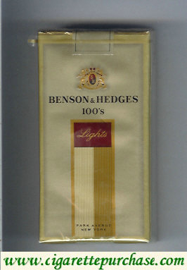 Benson and Hedges 100s Lights cigarettes soft box